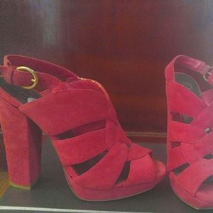 Jessica Simpson Pink Suede Block Heels